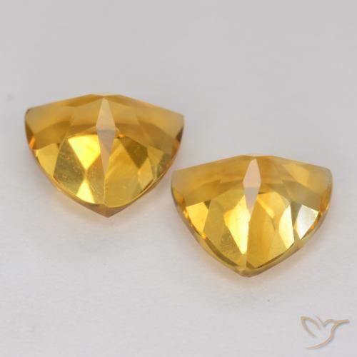 Gemas de Citrino Dorado medio natural de 2.00 ct, Trillón, VS