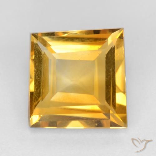 2.12ct Natural Dorado oscuro Citrino, Cuadrado, VS