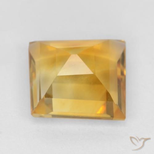 Citrino Dorado oscuro natural de 2.12 ct, Cuadrado, VS