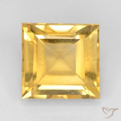 3.79ct Natural Dorado claro Citrino, Cuadrado, VS