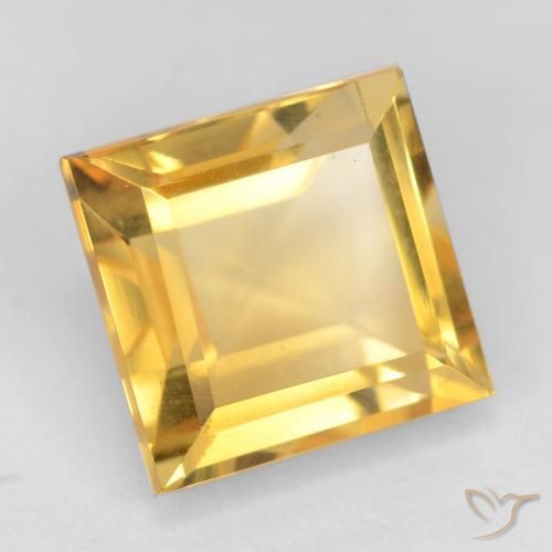 Citrino Dorado claro natural de 3.79 ct, Cuadrado, VS
