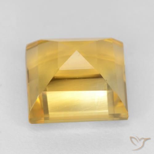 Citrino Dorado claro natural de 3.79 ct, Cuadrado, VS