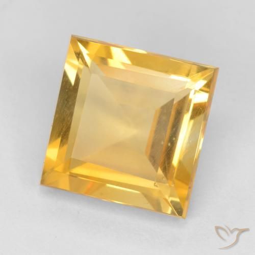 Citrino Dorado claro natural de 2.63 ct, Cuadrado, VS