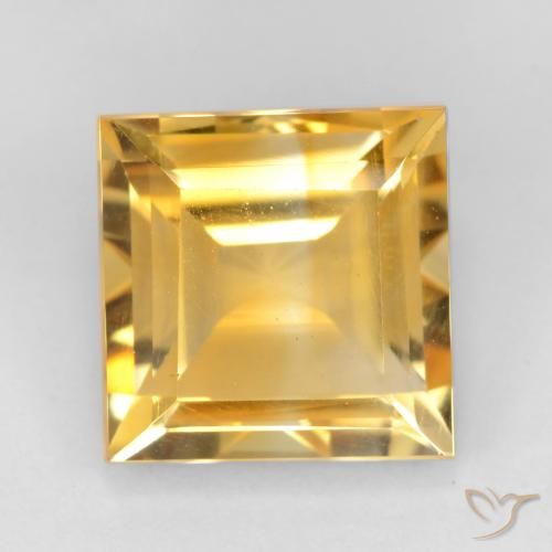 3.43ct Natural Dorado claro Citrino, Cuadrado, VS