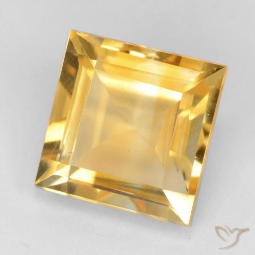 Citrino Dorado claro natural de 3.43 ct, Cuadrado, VS
