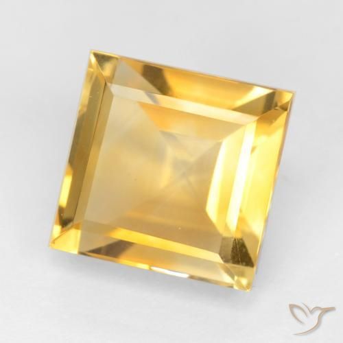 Citrino Naranja dorado natural de 3.75 ct, Cuadrado, VS