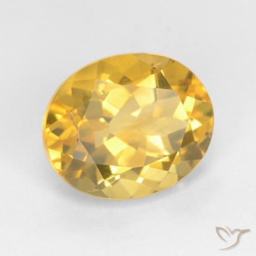 Citrino Dorado medio natural de 3.71 ct, Ovalada, VS