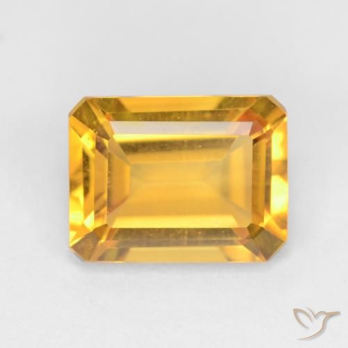 1.54ct Natural Dorado medio Citrino, corte esmeralda, VVS-VS
