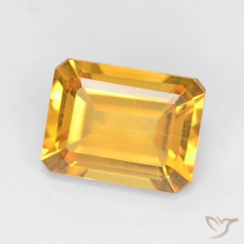 Citrino Dorado medio natural de 1.54 ct, Corte Octágono / Esmeralda, VVS-VS