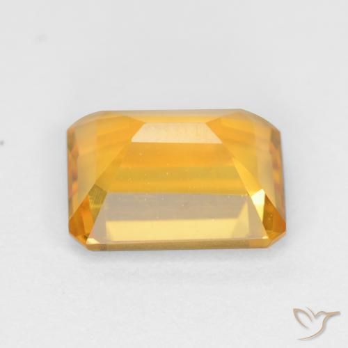 Citrino Dorado medio natural de 1.54 ct, Corte Octágono / Esmeralda, VVS-VS