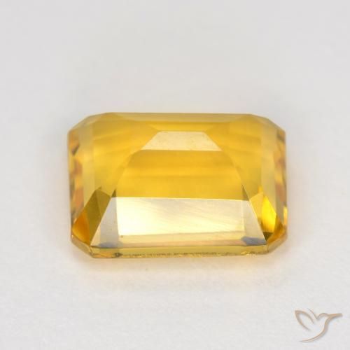 Citrino Dorado medio natural de 1.63 ct, Corte Octágono / Esmeralda, VVS-VS