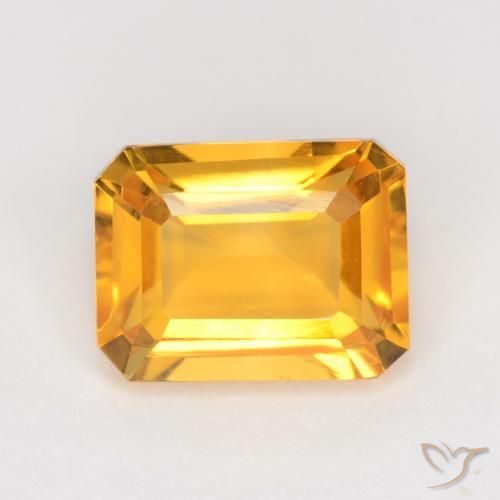 1.66ct Natural Dorado medio Citrino, corte esmeralda, VVS-VS