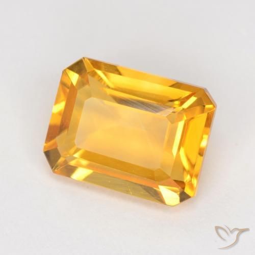 Citrino Dorado medio natural de 1.66 ct, Corte Octágono / Esmeralda, VVS-VS