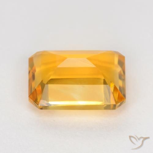 Citrino Dorado medio natural de 1.66 ct, Corte Octágono / Esmeralda, VVS-VS