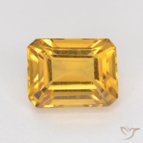 1.83ct Natural Dorado intenso Citrino, corte esmeralda, VVS-VS