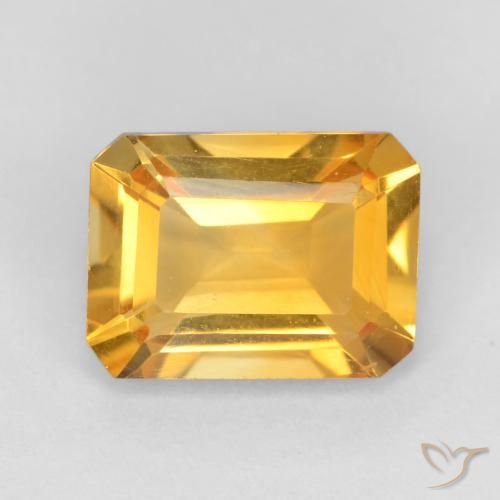 1.34ct Natural Naranja dorado Citrino, corte esmeralda, VVS-VS