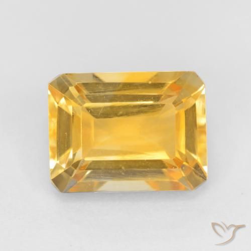 1.69ct Natural Dorado claro Citrino, corte esmeralda, VVS-VS