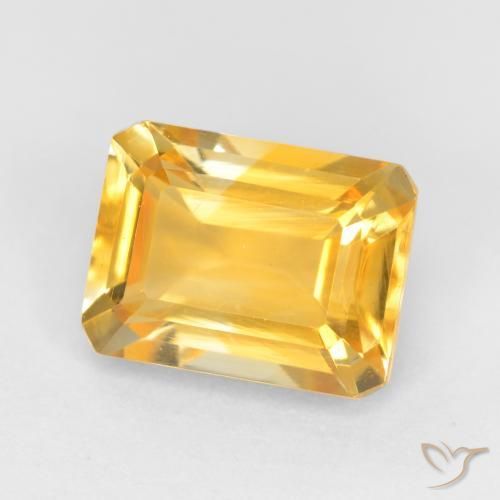 Citrino Dorado claro natural de 1.69 ct, Corte Octágono / Esmeralda, VVS-VS