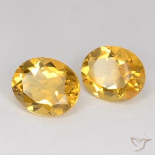 Gemas de Citrino Dorado natural de 6.36 ct, Ovalada, VS