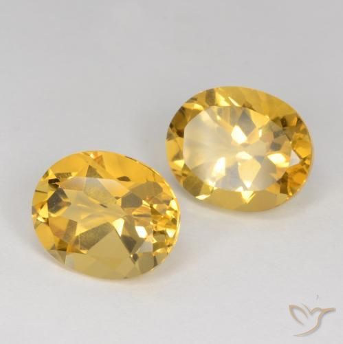 Gemas de Citrino Naranja dorado natural de 7.30 ct, Ovalada, VS