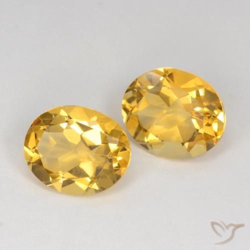 Gemas de Citrino Dorado natural de 6.29 ct, Ovalada, VS