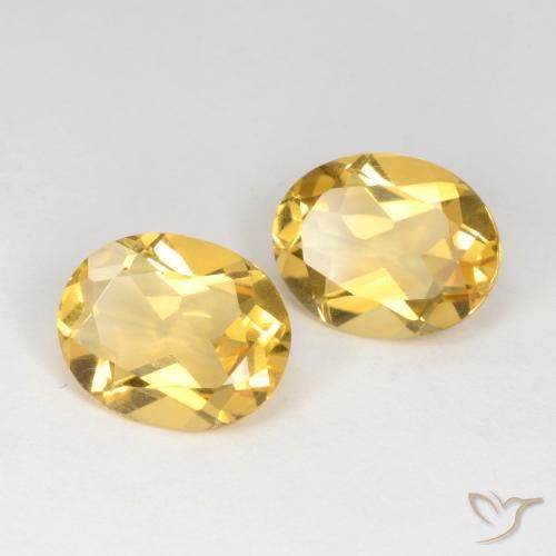 Gemas de Citrino Dorado medio natural de 5.19 ct, Ovalada, VS