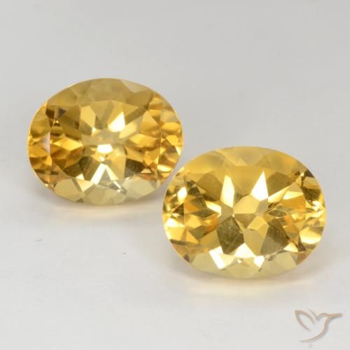 7.87ctw Natural Dorado medio Citrino, Ovalada, VS