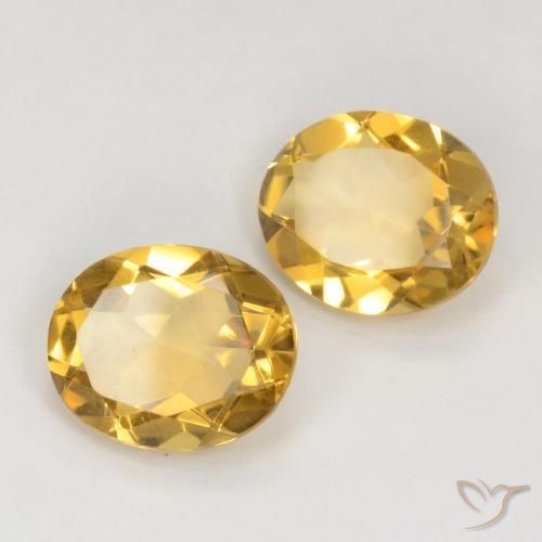Gemas de Citrino Dorado medio natural de 5.70 ct, Ovalada, VS