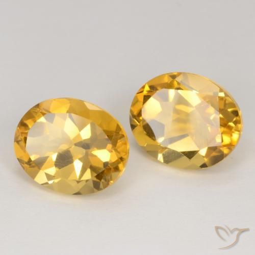 Gemas de Citrino Naranja dorado natural de 7.48 ct, Ovalada, VS