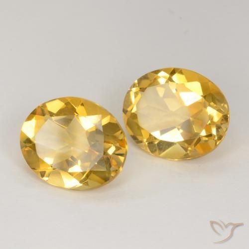 Gemas de Citrino Dorado medio natural de 5.71 ct, Ovalada, VS