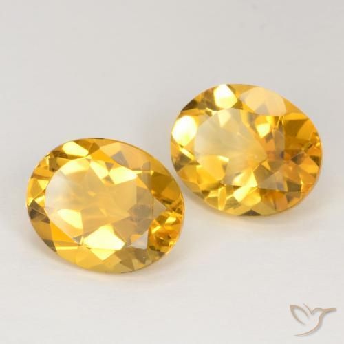 Gemas de Citrino Dorado oscuro natural de 6.69 ct, Ovalada, VS