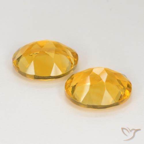 Gemas de Citrino Dorado oscuro natural de 6.69 ct, Ovalada, VS