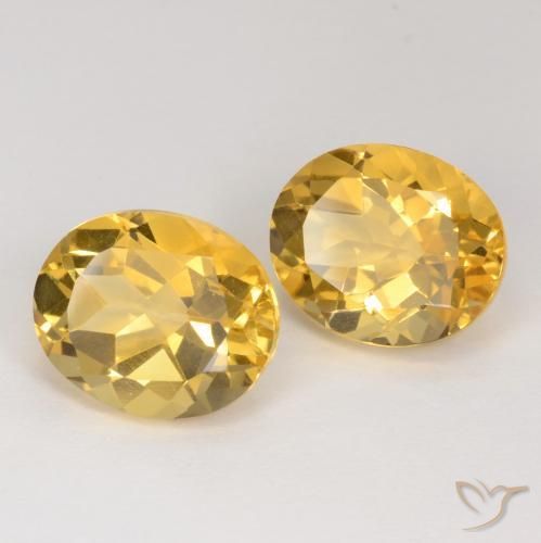 Gemas de Citrino Dorado medio natural de 7.26 ct, Ovalada, VS