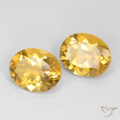 Gemas de Citrino Dorado medio natural de 6.76 ct, Ovalada, VS