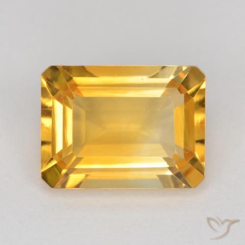 1.47ct Natural Dorado medio Citrino, corte esmeralda, VS