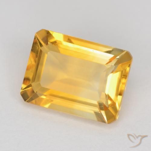 Citrino Dorado medio natural de 1.47 ct, Corte Octágono / Esmeralda, VS