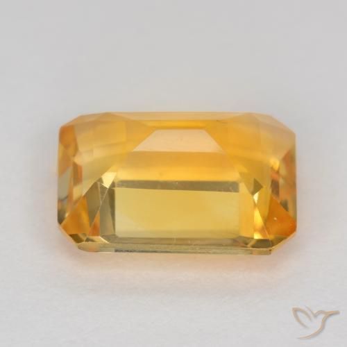 Citrino Naranja dorado intenso natural de 1.45 ct, Corte Octágono / Esmeralda, VS
