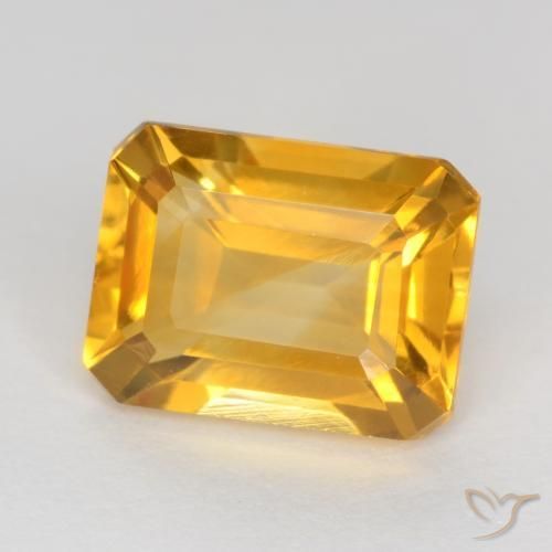 Citrino Naranja dorado intenso natural de 1.57 ct, Corte Octágono / Esmeralda, VS
