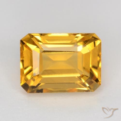 1.67ct Natural Naranja dorado intenso Citrino, corte esmeralda, VS