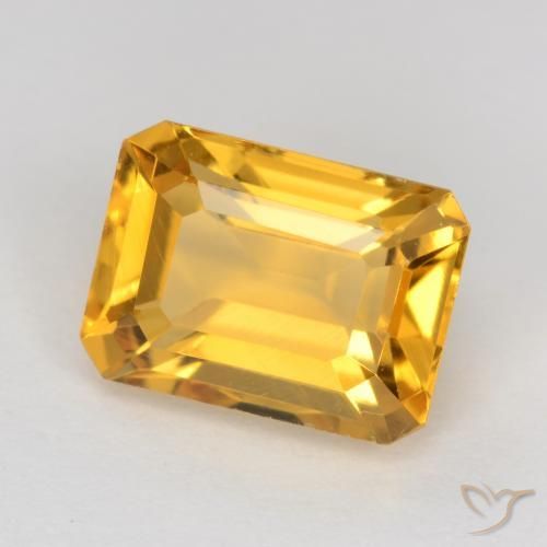 Citrino Naranja dorado intenso natural de 1.67 ct, Corte Octágono / Esmeralda, VS