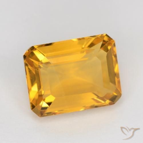 Citrino Naranja dorado intenso natural de 1.65 ct, Corte Octágono / Esmeralda, VS