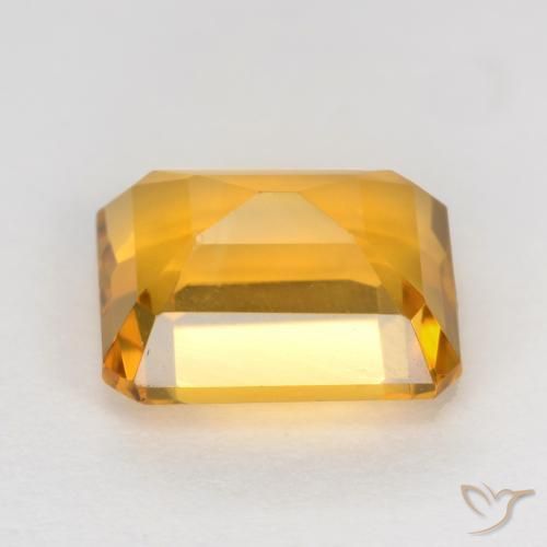 Citrino Naranja dorado intenso natural de 1.65 ct, Corte Octágono / Esmeralda, VS