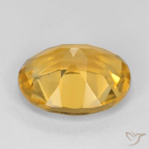 Citrino Dorado medio natural de 3.06 ct, Ovalada, VVS-VS