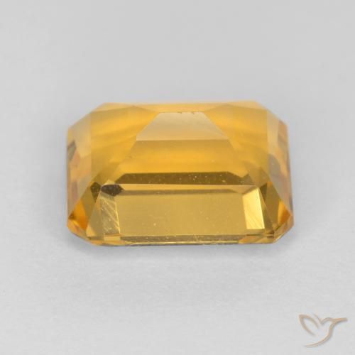 Citrino Naranja dorado intenso natural de 1.58 ct, Corte Octágono / Esmeralda, VVS-VS