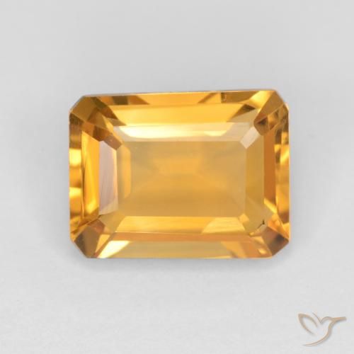 1.43ct Natural Dorado oscuro Citrino, corte esmeralda, VVS-VS