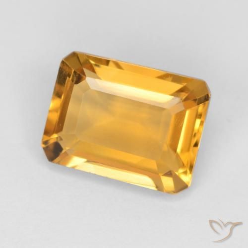 Citrino Dorado oscuro natural de 1.43 ct, Corte Octágono / Esmeralda, VVS-VS
