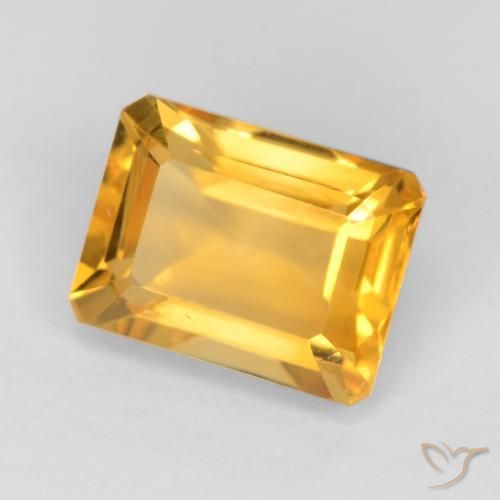 Citrino Dorado oscuro natural de 1.72 ct, Corte Octágono / Esmeralda, VVS-VS