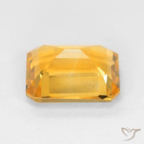 Citrino Naranja dorado intenso natural de 1.58 ct, Corte Octágono / Esmeralda, VVS-VS