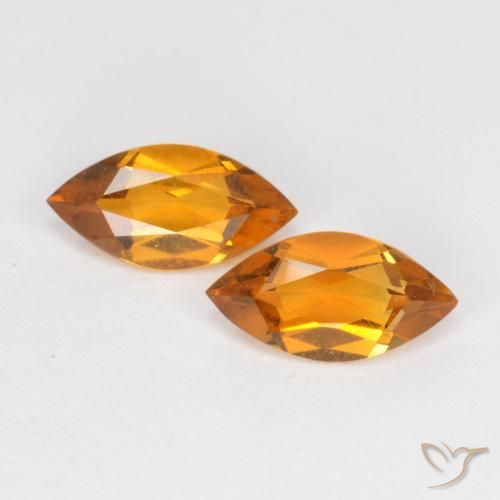 0.94ctw Natural Naranja medio Citrino, Marquesa, VS