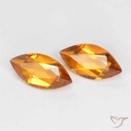 Gemas de Citrino Naranja medio natural de 0.94 ct, Marquesa, VS